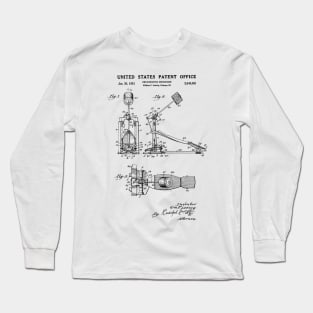 Bass Drum Pedal Patent Black Long Sleeve T-Shirt